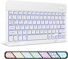 Load image into Gallery viewer, XIWMIX Ultra-Slim Wireless Bluetooth Keyboard - 7 Colors Backlit Universal Rechargeable Keyboard Compatible with iPad Pro/iPad Air/iPad 9.7/iPad 10.2/iPad Mini and Other iOS Android Windows Devices
