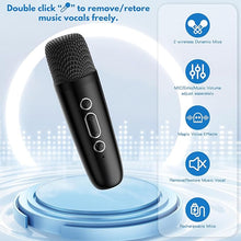 Load image into Gallery viewer, JYX Mini Karaoke Machine for Kids - Black Bluetooth Speaker Unpowered Cabinets with Party Lights and 1 Wireless Microphone, Great for Adults, Ideal for Family Home Parties and Birthday Gifts
