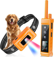 Load image into Gallery viewer, Shock Collar for Dogs - 4265ft Waterproof Training Collar with Flashing Light for Small Medium Large Dogs with Rechargeable Remote, Beep (1-8), Vibration(1-16), Safe Shock(1-99) (Orange)
