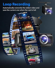 Load image into Gallery viewer, Dash Cam, 3 Channel Dash Cam, 1080P Dash Cam Front and Inside, Triple Dash Cam, Dash Camera with 32GB Card, HDR, G-Sensor, 24Hr Parking, Front Rear Dash Cam Loop Recording
