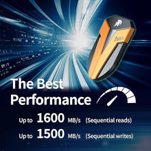 Load image into Gallery viewer, DATO External SSD 4TB, External Solid State Drive Portable SSD External USB 3.2 Gen 2x2 Type-C OTG Supported Compatible with PS5 and Xbox, up to 1600/1500 MB/s IP67 Waterproof - ARES Amber Shield
