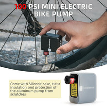 Load image into Gallery viewer, ROCKBROS Mini Bike Pump Portable Electric Bicycle Pump100PSI Tiny Bike Air Pump Tire Inflator Type-C Rechargeable Battery with Presta Schrader Valve, Cycling Gifts for Men Women
