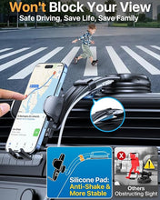 Load image into Gallery viewer, HTU [True Military-Grade Car Phone Holder [2024 Upgraded Strongest Suction &amp; Vent Clip] Cell Phone Car Mount for Dashboard Windshield Vent Truck Cradle Dash Stand,Black
