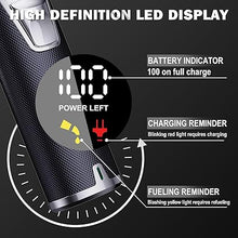 Load image into Gallery viewer, FADEKING® Professional Hair Clippers for Men - Cordless Hair Clippers, LCD Display Barber Clippers for Hair Cutting &amp; Mens Grooming with Travel Case(Silver+Black)
