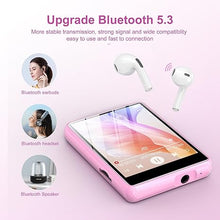 Load image into Gallery viewer, MP3 Player Bluetooth 5.3, SWOFY 64GB Mp3 Music Player with Touch Screen, Portable Digital Audio Player with HD Speaker FM Radio, Support up 128GB Pink
