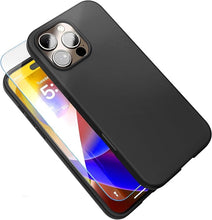 Load image into Gallery viewer, ENCASED Magnetic Silicone Case for iPhone 16 Pro Max (2024) Compatible with MagSafe | Tempered Glass Screen Protector | Soft Silk-Touch Grip Cover (Matte Black)
