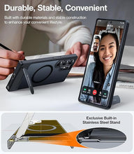 Load image into Gallery viewer, TORRAS Strong Magnetic &amp; Seamless Stand for Samsung Galaxy S25 Ultra Case, Fit for MagSafe, Mil-Grade Drop Protection, Adjustable Kickstand for Samsung Galaxy S25 Ultra Case, Slim Frosted Matte Black
