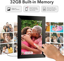Load image into Gallery viewer, Frameo 10.1 Inches WiFi Digital Picture Frame, 1280 X 800 HD Electronic Photo Frames, IPS Touch Screen, 32GB Memory, Auto Rotate, Desk or Wall Mounted, Share Videos and Photos Anywhere
