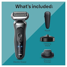 Load image into Gallery viewer, Braun Electric Shaver for Men, Series 7 7127cs, Wet &amp; Dry Shave, Turbo &amp; Gentle Shaving Modes, Waterproof Foil Shaver, Engineered in Germany, with Beard Trimmer, Charging Stand, Space Grey
