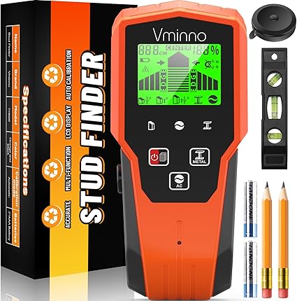 Stud Finder Wall Scanner, 6 in 1 Wall Stud Finder, Stud Finder Tool with LCD Display for Live AC Wire Pipe Metal Wood, Drywall Stud Detector | Xmas Gifts for Men