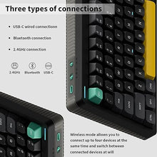 Load image into Gallery viewer, nuphy Halo96 V2 Wireless Keyboard,Gasket Structure,96% Hot Swappable Gaming Keyboard, 99 Kyes RGB Backlit Mechanical Keyboard, Support QMK/VIA,Bluetooth/USB-C/2.4GHz-Black,Mint Switches (37gf).
