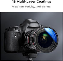 Load image into Gallery viewer, K&amp;F Concept 52mm Variable ND Camera Lens Filter ND2-ND400 (1-9 Stops) + Filter Cap + Cleaning Cloth 18 Multi-Layer Coatings Adjustable Neutral Density Ultra Slim Lens Filter (K-Series)
