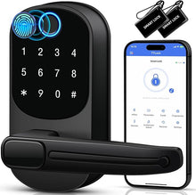 Load image into Gallery viewer, Keypad Door Lock with Handle, VOLIBeL Keyless Entry Door Lock, Smart Fingerprint Door Lock for Front Door, Electronic Digital Door Lock, Smart Lock with App &amp; Security Deadlocking
