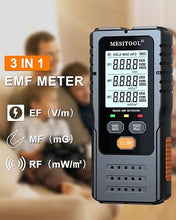 Load image into Gallery viewer, EMF Meter Digital Electromagnetic Field Radiation Detector Hand-held LCD 3 in 1 EMF Detector for EF/MF/RF,5G,WiFi for Home, Office and Outdoors (RD630W)
