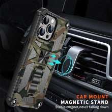 Load image into Gallery viewer, CCSmall for iPhone 16 Pro Case Camouflage with Kickstand for Men, Military Grade Shockproof Protective Phone Cover Built-in Stand Case for iPhone 16 Pro Camo Black
