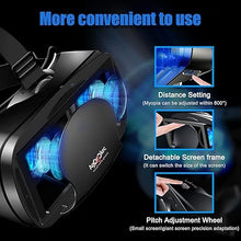 Load image into Gallery viewer, VR Headset with Controller Adjustable 3D VR Glasses Virtual Reality Headset HD Blu-ray Eye Protected Support 5~7 Inch for Phone/Android (Black)
