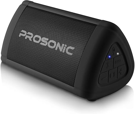 Prosonic BT3 Portable Wireless Bluetooth Speaker with 10W Stereo Sound & Bass Boost -Rich Sound & Intense Bass -Bluetooth 5.0 -Microphone -IPX5 - in & Outdoor Speaker (Black)