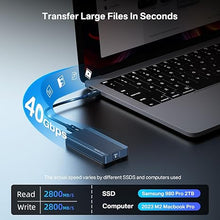 Load image into Gallery viewer, ACASIS 40Gbps M.2 NVMe SSD Enclosure, Upgraded Sturdy 8TB USB-C Aluminum External Hard Drive Enclosure with thunderbolt 4 cable 6.6ft/2m
