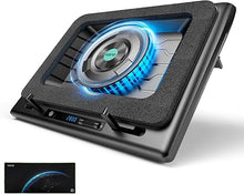 Load image into Gallery viewer, llano Gaming Laptop Cooler, Laptop Cooling Pad Stand with 5.5inch External Cooling Fan, Fast Cooling Computer Laptop 15.6-21in, Adjustable Speed, Touch Control, 3-Port USB A, A Mouse Pad Included
