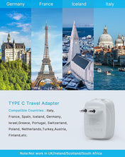 Load image into Gallery viewer, 3 Pack European Travel Plug Adapter, VINTAR International Power Plug Adapter with 2 American Outlets, 1 USB C and 3 USB Ports, 6 in 1 Travel Essentials to France, German, Italy, Spain (Type C)
