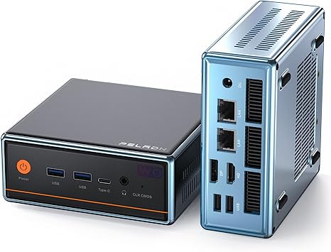 PELADN WO4 Mini PC,AMD Ryzen5 5500U (6C/12T up to 4.0Ghz), 16GB DDR4 RAM/1TB NVME SSD Mini Desktop Computer, WiFi6/BT5.2/DP1.4/HDMI2.0/USB3.2/Win11 Pro for Gaming/Office/Home