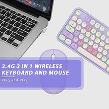 Load image into Gallery viewer, Wireless Typewriter Keyboard and Mouse - Wireless Keyboard with Silent Wireless Mouse, Cute Retro Keyboard Mouse Combo, 2.4G USB Computer Keyboard and Mouse for Windows Laptop/Desktop/PC(Purple)
