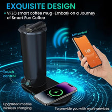 Load image into Gallery viewer, Temperature Control Heated Travel Mug Smart Self Heating Coffee Mug 18 Oz App Controlled LED Display coffee serving sets mug kept at a constant temperature for 4-10 hours (Black, 18 oz)
