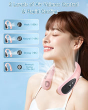 Load image into Gallery viewer, Neck Air Conditioner, 5000mAh Portable Neck Fan with Semiconductor Cooling Airflow Bladeless USB Rechargeable 3 Speed Personal Fan

