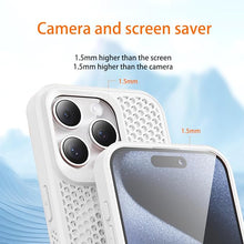 Load image into Gallery viewer, CCSmall for iPhone 16 Pro Heat Dissipation Case with Magnetic Ring, Mesh Breathable Hollow Cellular Hole Slim Phone Case Cover for iPhone 16 Pro SR White
