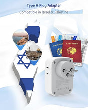 Load image into Gallery viewer, TESSAN Israel Power Adapter, US to Israel Travel Adaptor with 4 Outlets 3 USB Charging Ports, Type H Plug for Israel &amp; Palestine
