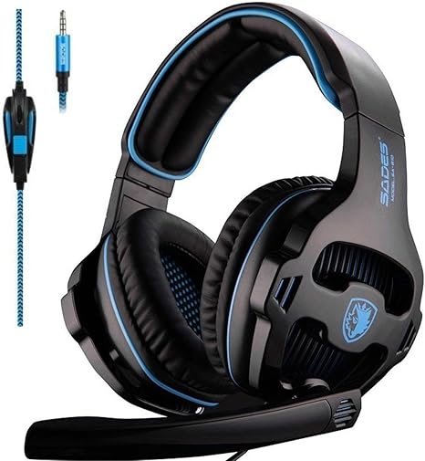 SADES SA810 Gaming Headset Headphone 3.5mm Over-Ear with Mic Volume Control for PC/XboxOne/PS4