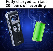 Load image into Gallery viewer, Digital Voice Recorders 8GB Audio Recorder Voice Activated Recorder for Lectures, Meetings, Interviews Recording Device Tape Recorder with Microphone USB Cable, MP3 Player (8GB)
