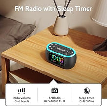 Load image into Gallery viewer, HOUSBAY 3 in 1 Alarm Clock for Bedrooms- Clock Radio &amp; Night Light, Rainbow Digit, Dual Alarm, Small Radio Alarm Clock for Kids, Teens
