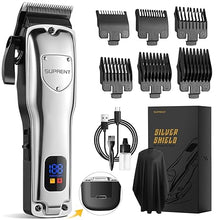 Load image into Gallery viewer, SUPRENT Hair Clippers for Men Professional, Cordless High-Performance Clippers for Hair Cutting, USB-C Rechargeable Mens Hair Clippers with LED Display Trimmer for Barbers &amp; Home Haircut Use
