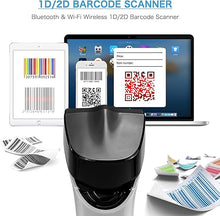 Load image into Gallery viewer, NetumScan Wi-Fi QR Barcode Scanner, Bluetooth Automatic 1D 2D Bar Code Scanner Supports TCP/UDP Network Protocols for Inventory, POS, Computer, Tablet, iPhone, iPad, Android
