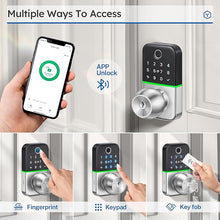 Load image into Gallery viewer, Keypad Smart Door Lock with Knob: Kucacci Keyless Entry Door Lock for Front Door - Keypad Door Lock with Handle - Fingerprint Code Door Knob - Door Lock with Code - Auto Lock
