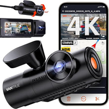 Load image into Gallery viewer, Vantrue N4 Pro 3 Channel 4K WiFi Dash Cam, STARVIS 2 IMX678 x PlatePix™ x HDR Night Vision, 4K+1080P+1080P Front Inside and Rear Car Camera, Voice Control, GPS, 24H Parking Mode, Support 512GB Max
