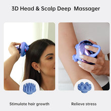 Load image into Gallery viewer, COMFIER Cordless Scalp Massager Hair Growth with 3 kneading Modes,Waterproof Head Massager with 8 Claws for Deep Cleansing,Head Scratcher,Body Massager for, Cat Massager(Blue)
