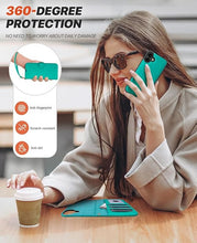 Load image into Gallery viewer, OCASE for iPhone 16 Case Detachable Wallet Case with Card Holder, 2 in 1 Pu Leather Flip Folio with RFID Blocking Stand Wrist Strap Shockproof Phone Cover 6.1 Inch 2024, Blue Green
