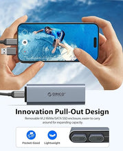 Load image into Gallery viewer, ORICO USB C Hub with M.2 Enclosure, 10 in 1 USB C Docking Station Fits M.2 NVMe/SATA, 10Gbps USB-A, 10Gbps USB-C, 4K@60Hz HDMI, Ethernet, 3.5mm Audio Jack

