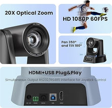 Load image into Gallery viewer, Conference Room PTZ Camera System with 20X Optical Zoom | 1080P 60fps HDMI USB Webcam for Church Streaming Online Video Conference| Compatible with Zoom, Skype, OBS | Easy Setup
