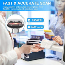 Load image into Gallery viewer, 2D Barcode Scanner Wireless, JRHC Bluetooth Qr Code Scanner Handheld Bar Code Scanners with Stand 3 in 1 Bluetooth &amp; 2.4G Wireless &amp; USB Wired Connection 1D&amp;PDF417 Data Matrix Automatic Barcode Reader
