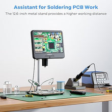 Load image into Gallery viewer, LM210 10.1&#39;&#39; LCD Coin Digital Microscope Full View for Error Coins, Soldering Microscope Camera for Electronics Repair, 260X Adults Coin Magnifier with Lights, [12.6&#39;&#39; Microscope Stand] 32G
