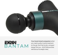 Load image into Gallery viewer, Ekrin Athletics Bantam Mini Massage Gun - Compact Deep Tissue Muscle Massager with Adjustable Speeds &amp; 4 Attachments - Long Battery Life, Lightweight, Travel Friendly
