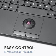 Load image into Gallery viewer, Perixx PERIBOARD-538 US, Wired Compact USB Keyboard with Trackball - X Type Scissor Keys - 15.63x7.8x1.46 Inches (397x198x37mm) - Build-in 2 USB Hubs - Black
