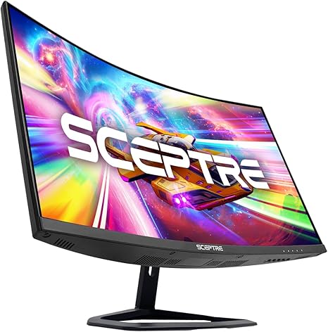 Sceptre 27-inch Curved Gaming Monitor up to 240Hz DisplayPort HDMI 1ms 99% sRGB Build-in Speakers, R1500 Machine Black 2023 (C275B-FWT240)