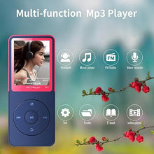 Load image into Gallery viewer, Bluetooth Mp3 Player, Classic Portable Walkman Mp3 &amp; Mp4 Players for Kids,HiFi Music Player with Video Play,FM Radio,Recording,E-Book,Alarm Clock,Mp3 Play up to 50 Hours with SD Card Slot Pink 32GB
