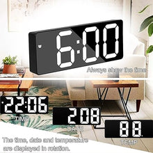 Load image into Gallery viewer, Digital Alarm Clock for Bedrooms, 6.5 inch LED Display with White Digits, 3 Levels Brightness Adjustable, Desk Alarm, Table Clock with 1 Alarm, 12/24H, Temperature, Corded Powered(White)
