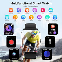 Load image into Gallery viewer, Smart Watch, 1.85&quot; Smartwatch for Men Women (Answer/Make Call), IP68 Waterproof Fitness Tracker, 120+ Sport Modes, Heart Rate, Sleep Monitor, Pedometer, Activity Tracker for Android iOS (Black)
