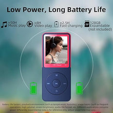 Load image into Gallery viewer, Bluetooth Mp3 Player, Classic Portable Walkman Mp3 &amp; Mp4 Players for Kids,HiFi Music Player with Video Play,FM Radio,Recording,E-Book,Alarm Clock,Mp3 Play up to 50 Hours with SD Card Slot Pink 16GB
